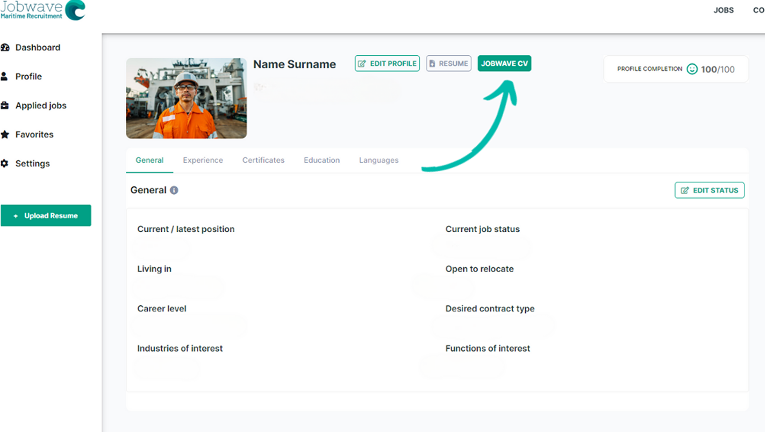 Maritime jobs JobWave CV